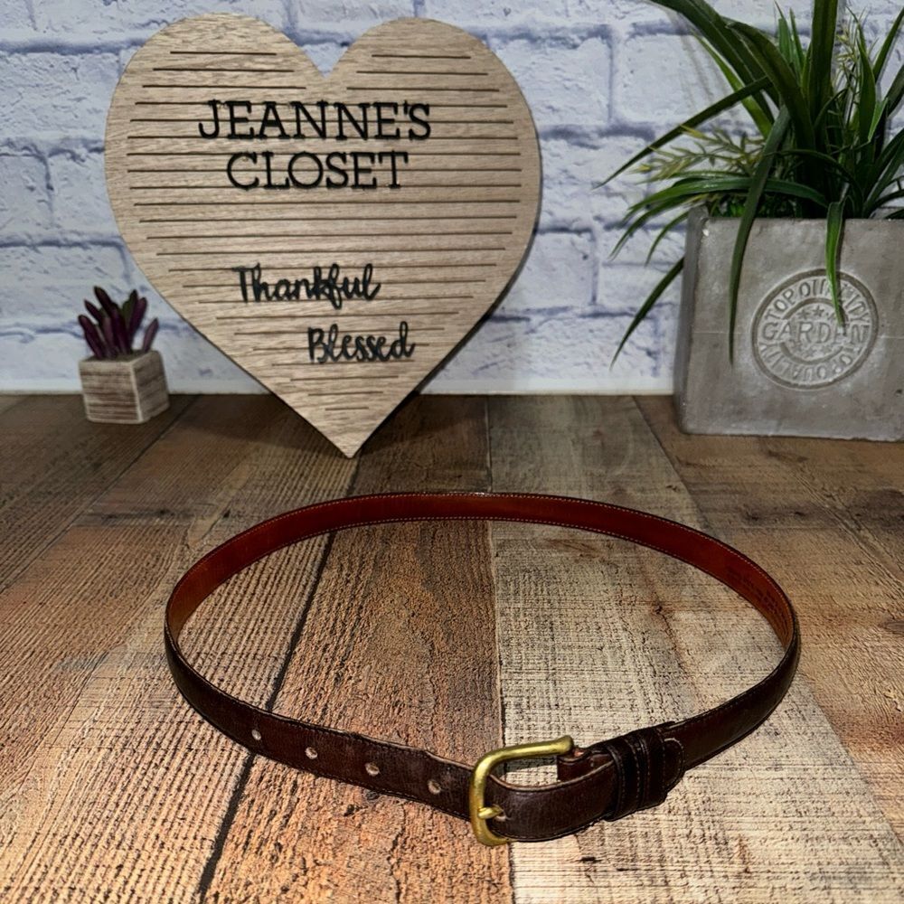 Vintage Coach 6600 Mocha Brown Leather Belt Size 32 - Picture 1 of 10